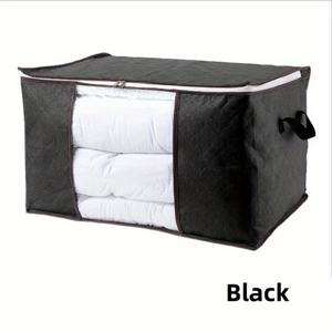 TEMU 1pc 대용량 옷 수납 가방 조직자 강화 핸들 두꺼운 원단으로 아기 이불, 담요, 침구 등을 접는 스마트한 디자인으로 견고한 지퍼와 함께 접을 수 있습니다. 투명한 창문이 있습니다