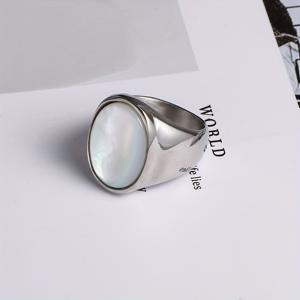 TEMU 유럽과 미국에서 인기 있는 심플한 304 스테인리스 스틸 반지, 라운드하고 세련된 스타일의 남녀공용 다목적 주얼리 액세서리