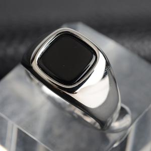 TEMU 1개 유럽 및 미국 스타일 심플 남성용 라운드 스퀘어 링, 변색 없는 패션 한국 버전