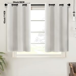 TEMU 주방용 커튼 밸런스 2개 세트, 실내 어둡게 하는 짧은 티어 커튼, 트리플 위브 소형 카페 그롬멋 하프 윈도우 베이스먼트 창문용