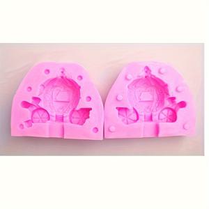 TEMU 할로윈 호박 마차 몰드를 위한 실리콘 몰드, 비누, 양초, 석고, 폴리머 클레이 및 장식에 적합.