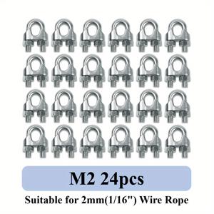 TEMU 스테인레스 스틸 와이어 로프 케이블 클립 클램프, 8가지 사이즈, M2 M3 M4 M5 M6 M8 M10 M12, 케이블 클립을 사용하는 모든 것에 사용 - 리깅, 임시 가드레일 시스템, 화물 고정, 배너 걸이