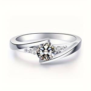 TEMU 1개 선물용 천 가방 포함! 여성용 하이포알러제닉 실버 도금 1캐럿 시뮬레이션 약혼 및 결혼 반지, 신부 패션 웨딩 액세서리, 여성 선물 주얼리