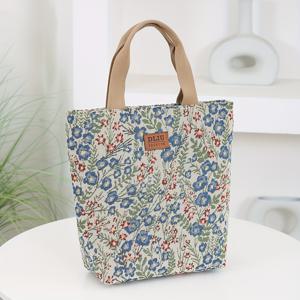 TEMU DLIU 빈티지 플로럴 나일론 여성 핸드백 - 대용량 접이식 버킷 핸드백, 지퍼 클로저 & 백포켓, 출퇴근 업무 쇼핑백 (레드/블루), 튼튼한 숄더 스트랩|크로스백|슬링백