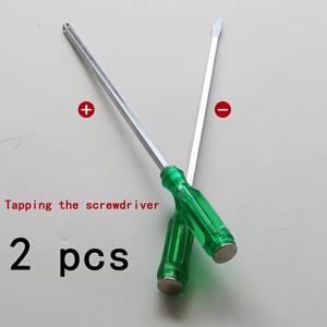 TEMU 긴 샤프트 드라이버 2개 세트 (통자 드라이버 및 초강력 산업용 충격 드라이버 포함), 플랫 및 십자 긴 스크루드라이버 비트 포함