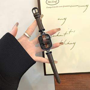 TEMU 애플 워치 시리즈 SE, 8, 7, 6, 5, 4, 3, 울트라용 합성 가죽 스마트워치 밴드 - 세련된 D 버클 디자인, 하이엔드 니치 크리에이티브 교체 스트랩|스마트워치