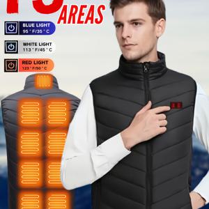 TEMU 남성용 USB 전원 방풍 보온 조끼 - 야외 활동용 슬리브리스 재킷 (배터리 미포함)