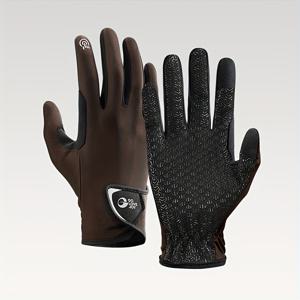 TEMU 남녀 공용 승마 장갑 1켤레, 야외 사이클링 및 승마에 적합, 미끄럼 방지, 통기성 및 터치스크린 기능 제공.