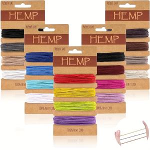 TEMU 20색 주얼리 만들기용 코드 - 1mm 비딩 와이어, 핸드메이드 키체인 액세서리용 멀티컬러 헴프 로프 코드