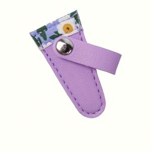 TEMU 1개 패션 플로럴 가위 케이스, 혼합 색상 가죽 덮개 스냅 잠금 장치, 재봉 가위 보호 커버, 공예 및 자수 용품 보관