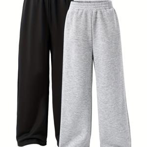 TEMU 세련되고 심플한 여아용 봄/가을 바지 2벌 세트입니다. 부드러운 단색과 탄성 있는 허리 밴드가 특징입니다. 레그의 이 바지는 일상적인 편안함과 캐주얼 웨어에 완벽하며, 옷차림에서 젊음의 에너지와 다재다능성을 표현합니다.