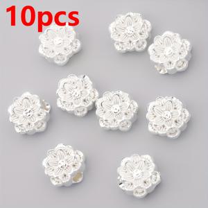 TEMU DIY 팔찌, 목걸이, 귀걸이에 적합한 30개/10개의 3D 연꽃 크로스 스페이서 비즈 루즈 비즈