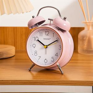 TEMU 1개 4인치 레트로 초대형 알람시계, 무소음 작동, 야간 조명 포함, 선명한 숫자 표시, 침실/사무실/거실용, 숙면자/학생/노인을 위한 홈 , 생일선물, 크리스마스 선물 추천