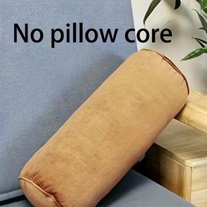 TEMU 1개, 롱 라운드 볼스터용 벨벳 베개 커버, 침대, 소파, 목, 등, 허리 지지에 적합. 원통형 사무실 등받이 커버 (베개 속통 미포함)입니다.