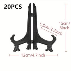 TEMU 20개입 3인치/6인치 블랙 플라스틱 이젤 스탠드 - 웨딩, 크리스마스, 생일, 파티, 테이블 장식용 사진 전시대, 접시, 예술 작품, 증명서, 명함, 포스터, 봉투 등 다양한 용도