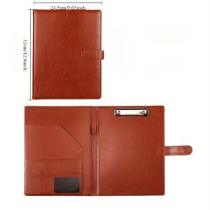 TEMU 인조 가죽 패드폴리 클립보드 폴더 - 카드 홀더가 있는 A4/레터 사이즈 바인더, 면접, 이력서 및 법적 서류를 위한 전문 문서 정리기, 패드폴리 정리기 | 전문 패드폴리 | 내구성 있는 정리기