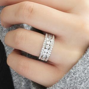 TEMU 여성용 우아한 구리 와이드 밴드 링 1개, 합성 지르코니아 인레이, 심플 스타일, 4월 탄생석, 일상 및 특별한 날에 완벽, 발렌타인데이 선물, 기념일, 빛나는