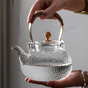 TEMU 1개 해머링 유리 찻주전자, 700ml/900ml - 다용도 & 내열성, 가정 또는 레스토랑 사용에 적합