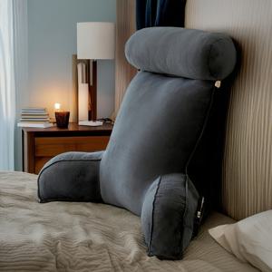 TEMU 편안한 독서 등받이 쿠션 (베개 코어 포함) - 등과 허리에 대한 인체 공학적 지지, 부드럽고 큰 , 독서에 완벽하고, 침대, 소파, 의자 및 가정 장식에 이상적, 추수감사절, 화이트 엘리펀트 또는 크리스마스에 좋은 선물.|소파패드