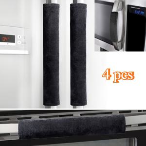 TEMU 4개 냉장고 문 손잡이 커버, 식기세척기용 패브릭 액세서리, 주방 가전제품을 얼룩, 손가락, 물방울 및 음식 얼룩으로부터 보호, 간편한 청소, 내구성, 일상적인 사용을 위한 다양한 구성품|냉장고