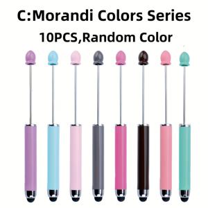 TEMU 컬러풀 그라데이션 모란디 톤 터치펜 세트 - 스마트폰 및 태블릿, 사무실, 학교 용품 및 파티 선물에 적합한 DIY 비드 고무 터치펜, 멋진 비드 펜