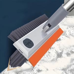 TEMU 회전식 헤드 확장 핸들 바닥 청소 브러쉬 (각도 있는 브러쉬 및 스크레이퍼 포함), 욕실 및 주방 타일 청소용, 다용도 가정용 청소 도구|수세미
