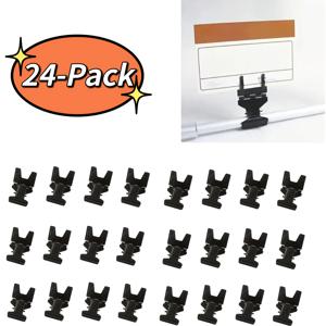 TEMU 24개 철제 POP 클립 사인 스탠드 홀더, 소매점, 슈퍼마켓, 빵집용 무장 전시용 가격표 & 카드 - 블랙, 소매용 가격 스티커