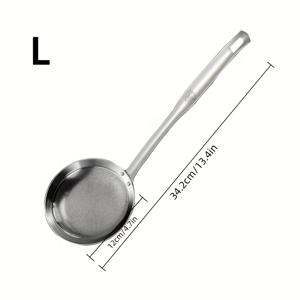 TEMU 1개 304 스테인리스 스틸 홈 키친용 스커머 스트레이너, 메쉬 필터가 있는 통합 오일 배수 및 여과 국자, 다기능 프라이어 스트레이너, 야외 캠핑용 정밀 체스푼