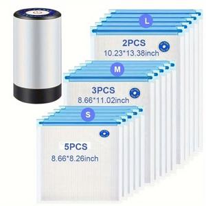 TEMU 미니 전기 진공 포장기, USB 충전식 핸드헬드 진공 포장기, 신선하고 습기 방지 식품 보관 및 보존용 3종 진공 백 세트 - 휴대용 저온 조리 진공 포장기, 과일 및 채소용