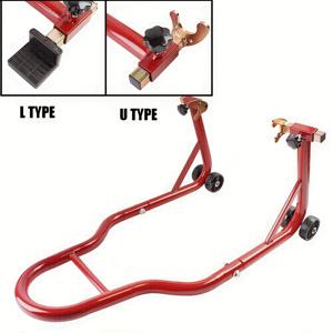 TEMU 스탠드 리프트, 전후 콤보 스탠드 리프트, 앞바퀴 포크 스탠드, 후방 U+L 포크 스윙암 스풀 스탠드, 야마하, 혼다, 가와사키, 스즈키 에 적합한 헤비 듀티 패들랙 스탠드, 레드