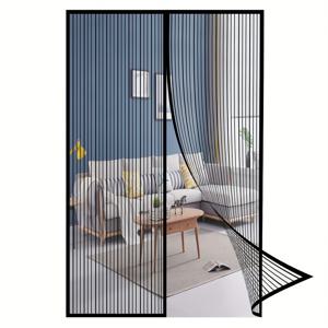 TEMU QAZWSX 자동 폐쇄 자석 스크린 도어 - 드릴 없이 설치 가능한 자석 파리 스크린, 블랙 방충문 커튼, 집, 파티오, 발코니, 현관용 - 간편 설치 및 자석 장벽