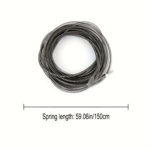 TEMU 철 드레인 청소 스프링, 쉽게 파이프 막힘 제거를 위한 무전하된 플러밍 스네, 배터리 없이 가정용 배수 액세서리, 파이프 클리너|산업용 스프링|중량 스프링
