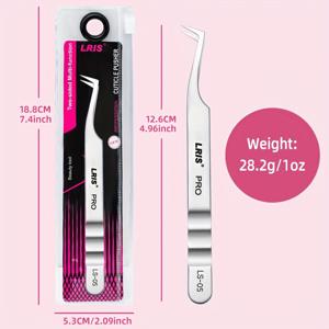 TEMU 속눈썹 연장용 전문 스테인리스 스틸 집게 - 인체공학적 정밀 팁, 내구성 및 안전한 디자인, 속눈썹 적용/제거/DIY 공예용 - 모델 LS-05, 속눈썹 연장 도구 | 인체공학적 디자인 | 내구성 있는 미용 도구