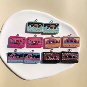 TEMU 10개 레트로 카세트 테이프 수지 펜던트 - 해변, 바다 및 별빛 하늘 디자인의 컬러풀한 풍경 참, 귀걸이, 목걸이, 팔찌용 DIY 주얼리 만들기 액세서리 (생동감 넘치는 수지 참, 금속 없음), 공예 용품 | 기발한 액세서리 | 복잡한 디테일 공예, 주얼리 만들기 위한 참