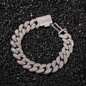 TEMU 1개 남성용 헤비듀티 버블 라인스톤 쿠바 팔찌 - 밀도 높은 반짝이는 화이트 골드 도금 체인, 일상 착용 및 파티용 힙합 주얼리 (세인트 패트릭 데이, 졸업식, 라마단), 특별한 날 액세서리, 힙합 스타일, 광택 마감, 밀집 체인 디자인