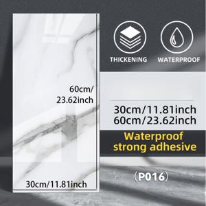 TEMU 51개 자체 접착식 모사 세라믹 타일 벽 스티커, 방수 및 습기 방지, 재사용 가능한 PVC 소재, 고광택 마감, 23.62x11.81 인치, 욕실 및 주방 배경 장식에 이상적, 방수 및 습기 방지