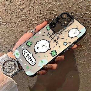 TEMU 갤럭시 S25 S24 S23 S22 S21 S20 FE 울트라 플러스 4G 5G용 인기 만화 자비로운 곰 폰 케이스, 안티드롭 매트 백 커버