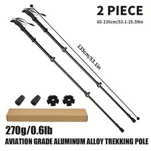 TEMU 2개 세트, 7075 항공용 알루미늄 합금 트레킹 폴, 가볍고 휴대용 접이식 등산봉, 인체공학적 그립, 발렌타인데이/생일 선물