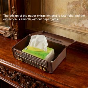 TEMU 창의적인 빈티지 라디오 종이 타월 홀더 철제 아트 홈 거실 커피 테이블 티슈 박스 장식 라디오 티슈 박스