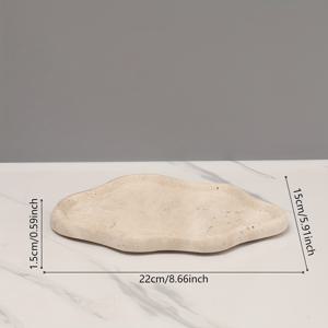 TEMU 1pc 우아한 빈티지 석재 트레이, 자연석 아로마테라피 트레이 캔들 홀더, 캔들, 보석, 보석, 화장품 보관용으로 사용할 수 있는 다기능 대리석 트레이