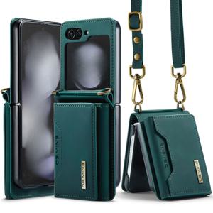 TEMU 휴대폰 케이스 - Z Flip 6/5/4/3용 스타일리시 3-In-1 다기능 크로스바디 폰 케이스. 탈착식 숄더 스트랩 및 카드 홀더, 마그네틱 폴딩 디자인, 휴대용 넥 스트랩이 특징이며, 비즈니스 룩에 완벽하며 H형으로도 적합합니다.|지갑|핸드폰스트랩