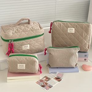 TEMU 4개 세트 휴대용 빈티지 체크무늬 메이크업 백, 대용량 멀티펑셔널 화장품 파우치 지퍼 수납 포켓 포함, 가벼운 코스메틱 케이스, 커버가 있는 다기능 빨래 가방, 여행용 화장품 및 액세서리 - 여성 선물 - 발렌타인데이 선물