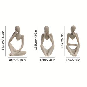 TEMU 3개/1세트, 사색가 조각상, 사암 독서 인물, 추상 수지 조각품, 소형 조각 장식품, 방 장식, 홈 데코, 거실, 서재, 책장, 책상 장식에 적합, 전기 불필요, 독서 애호가를 위한 이상적인 선물, 크리스마스, 할로윈 장식, 가을 홈 데코, 수집용 피규어|데스크테리어