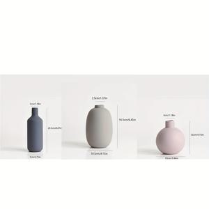 TEMU 모라디 세라믹 화분 세트, 빈티지 노르딕 스타일, 실린더 형태, 건조 꽃 장식, 책장 장식, 전기 필요 없음, 홈 데코