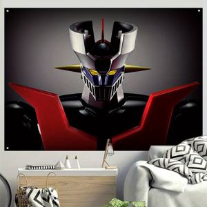 TEMU 2D 플랫 - [2D 플랫] 파티 장식을 위한 1개 마징가 Z 배경 배너, 야외 축하 행사를 위한 선물, 다용도, 걸이 불필요 장식 타일