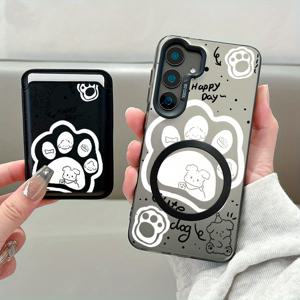 TEMU 휴대폰 케이스 - 새로운 고급 디자인의 투피스 세트입니다. 이 창의적인 충격 방지 휴대폰 케이스는 강아지와 발 패턴이 특징입니다. 스타일리시한 인조 가죽으로 제작되었으며, 다기능 마그네틱 카드 클립이 포함되어 있으며, 삼성과 호환됩니다.