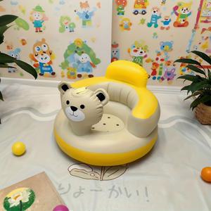 TEMU 플러시 베어 디자인의 인플레이터블 의자 - 부드러운 쿠션 풍선 의자, 튼튼한 다리 및 공기 사용, 쉬운 설치, 놀이방, 파티용 - 안정적 (1세 이상) - 노란색 및 흰색 색상 옵션, 컴팩트 및 휴대용, 학습 및 놀이 시간에 이상적, 쉬운 공기 충전 시스템