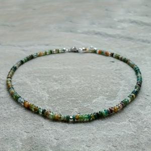 TEMU 자연적인 인도 아가트 돌을 사용한 손수 제작 가능한 목걸이 - 생기 있는 녹색, 오렌지 및 갈색 보석, 가벼우면서 내구성이 뛰어난 디자인으로 일상 착용 및 특수한 기회에 적합, 여성에게 이상적인 선물, 다재다능한 액세서리 | 스타일 | 조절 가능한 목걸이