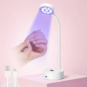 TEMU 전문가용 360° 조절 가능한 무선 LED 네일 램프, 가정 및 살롱용 충전식 네일 건조기