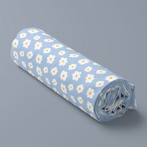 TEMU 1개 39*59인치 100x150cm 헤이즈 블루, 귀여운 꽃무늬, 소형 패턴, DIY 공예용 원단, 100% 폴리에스터, 수제 재봉재료 홈 데코, 크래프터에게 필수품, 베개/테이블보/DIY 지갑 제작에 적합, 선물용